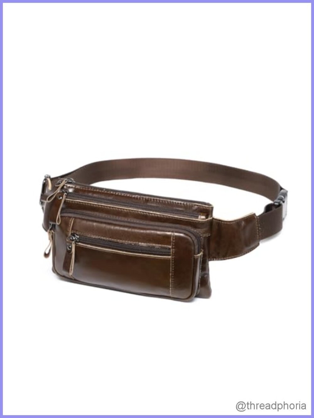 Genuine Leather Sling Bag Crossbody Chest Waist Pack Water Resistant